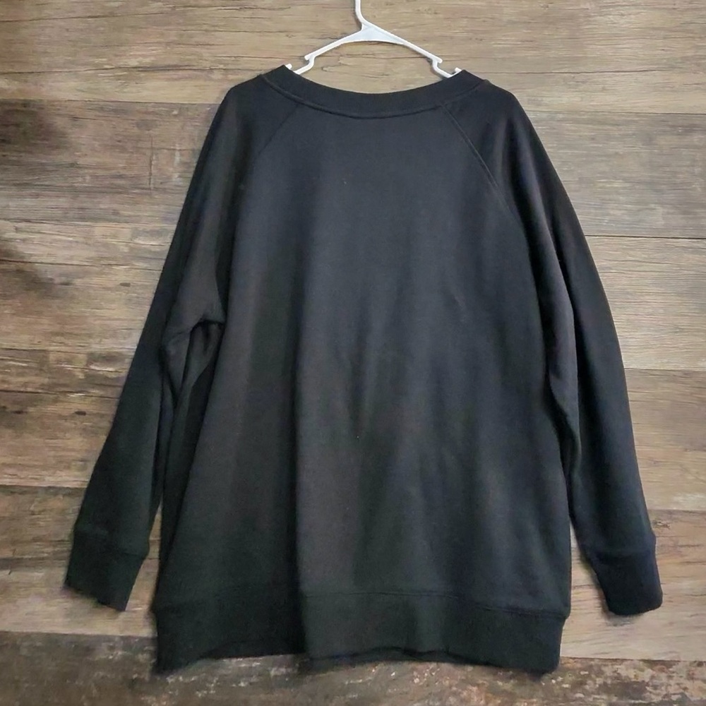 Woman Within Black Tea Books Dogs Naps Sweatshirt - Picture 8 of 8